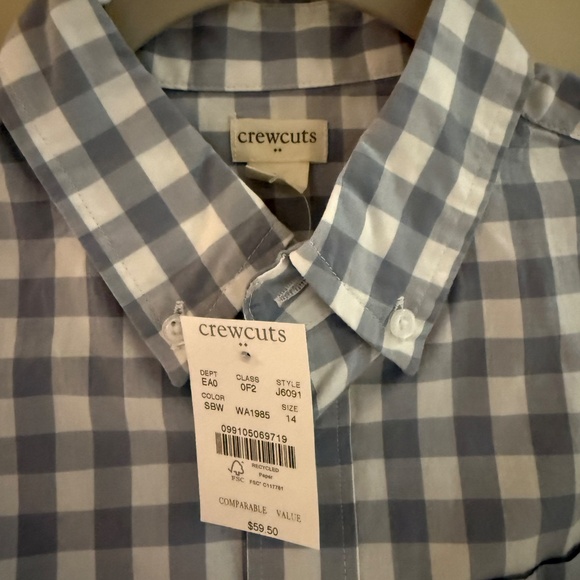 NEW CrewCuts Boys' long-sleeve flex patterned washed shirt — Size 14 - Picture 4 of 6